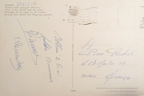 Cartolina - Grado - Veduta della Spiaggia dall'Aereo - 1967