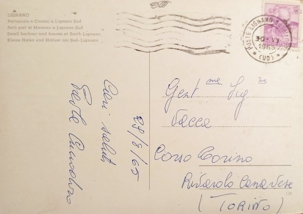 Cartolina - Lignano - Porticciolo e Casoni a Lignano Sud …