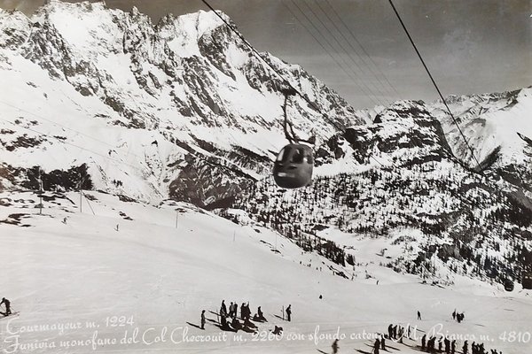 Cartolina - Courmayeur - Funivia monofune del Col Checrouit - …