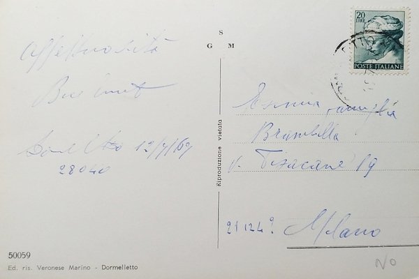 Cartolina - Saluti da Dormelletto - Lago Maggiore - 1969