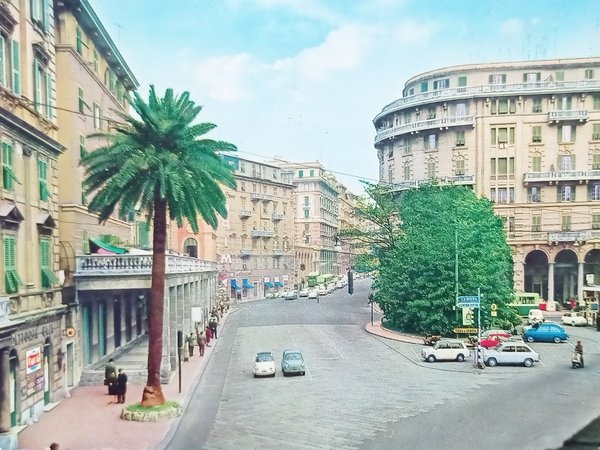 Cartolina - Genova Sampierdarena - Piazza Montano - 1965 ca.