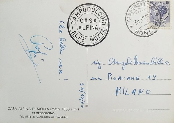 Cartolina - Casa Alpina di Motta - Campodolcino ( Sondrio …