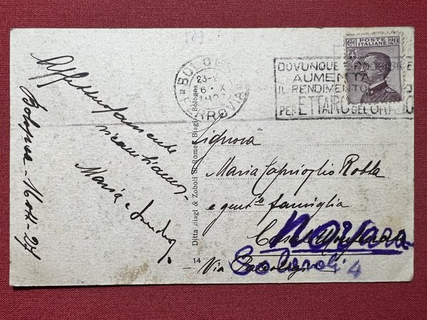 Cartolina - Bologna - Piazza Podestà - 1927