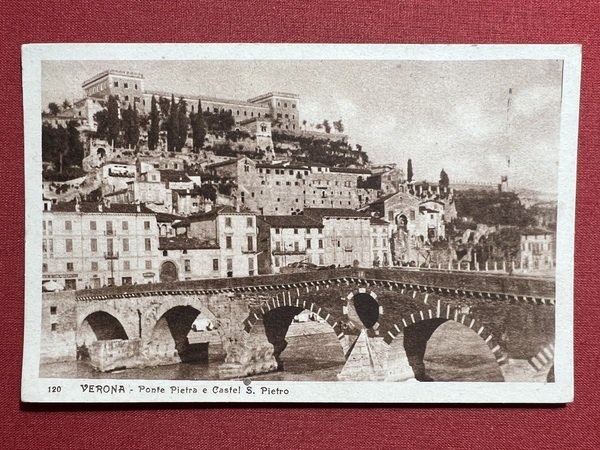 Cartolina - Verona - Ponte Pietra e castel S. Pietro …