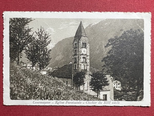Cartolina - Courmayeur - Eglise Paroissiale - Clocher du XIII …