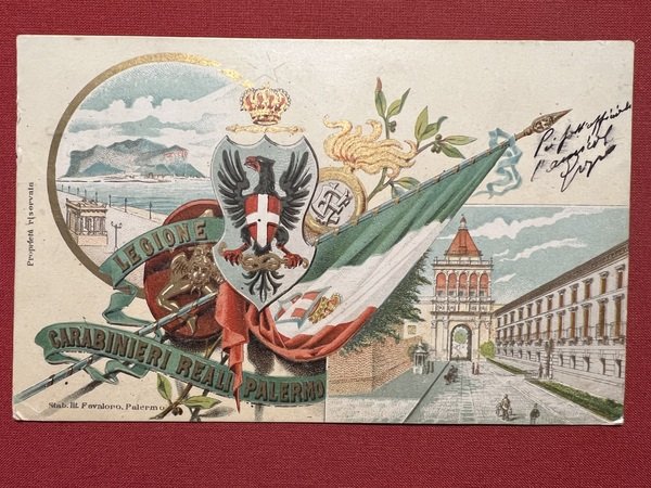 Cartolina Militaria - Legione Carabinieri Reali di Palermo - 1905