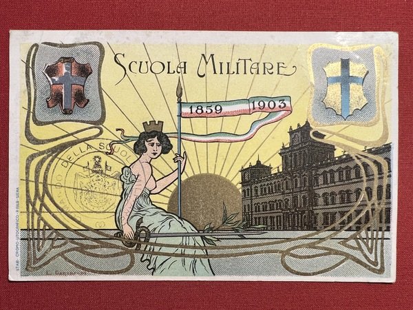 Cartolina Militare - Scuola Militare 1859 - 1903