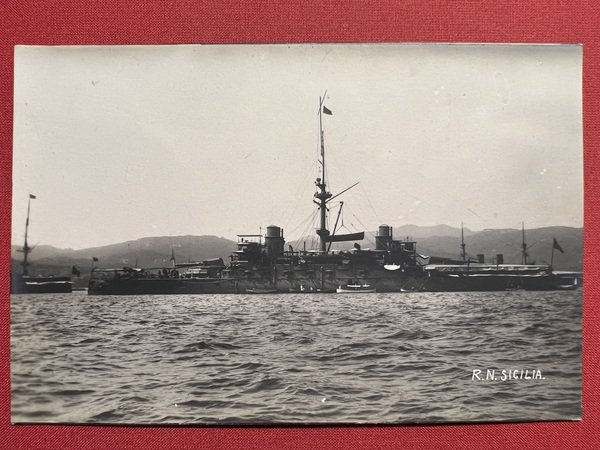 Cartolina Marina Militare - R. N. Sicilia - 1910 ca.