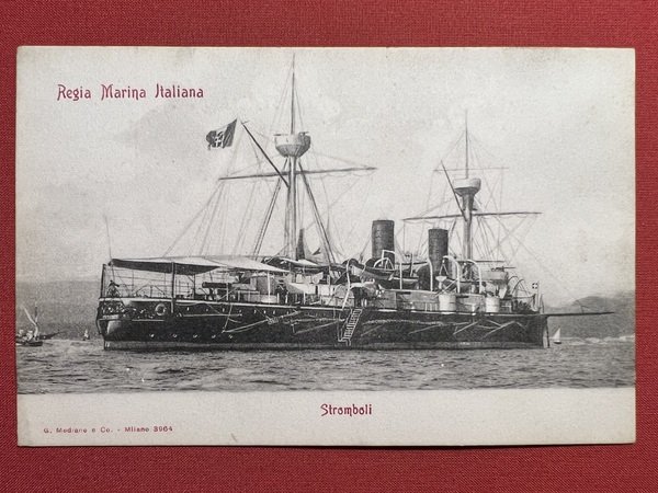 Cartolina Marina Militare - Regia Marina Italiana - Stromboli - …
