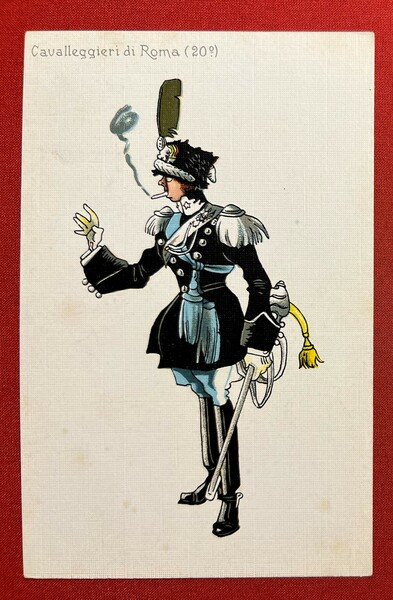 Cartolina Militare Uniformi - Cavalleggeri di Roma ( 20° ) … | Immagine principale