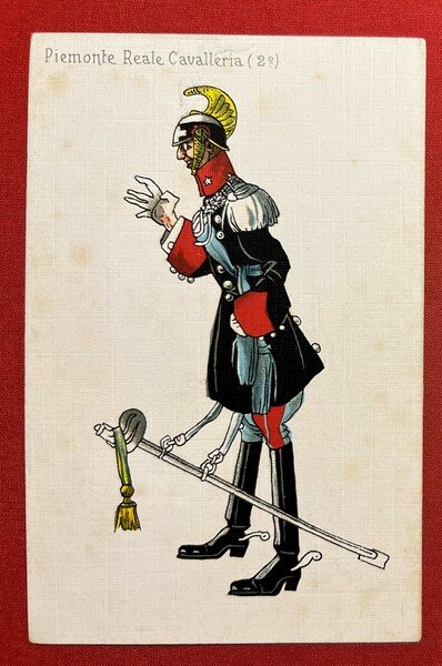 Cartolina Militare Uniformi - Piemonte Reale Cavalleria ( 2° ) … | Immagine principale
