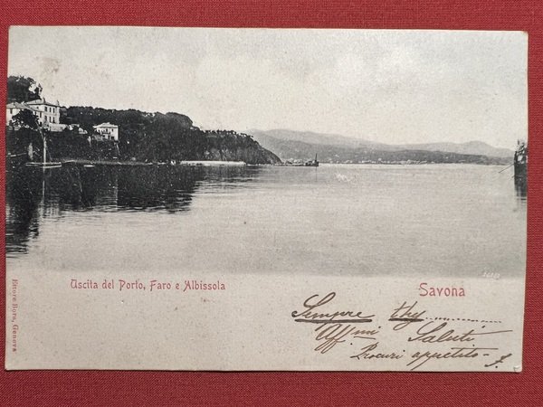 Cartolina - Savona - Uscita del Porto - Faro e …