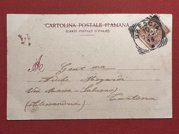 Cartolina - Brescia - Monumento a Tito Speri - 1901