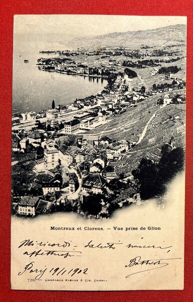Cartolina - Svizzera - Montreux et Clarens - Vue prise …