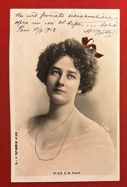 Cartolina Commemorativa - Miss E. M. Pavy - 1902