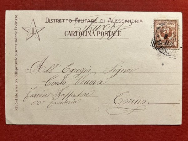Cartolina - Militare - Distretto Militare di Alessandria - 1900 …