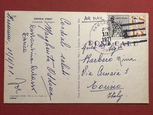 Cartolina - Suffolk Street - Ironwood, Michigan - 1971