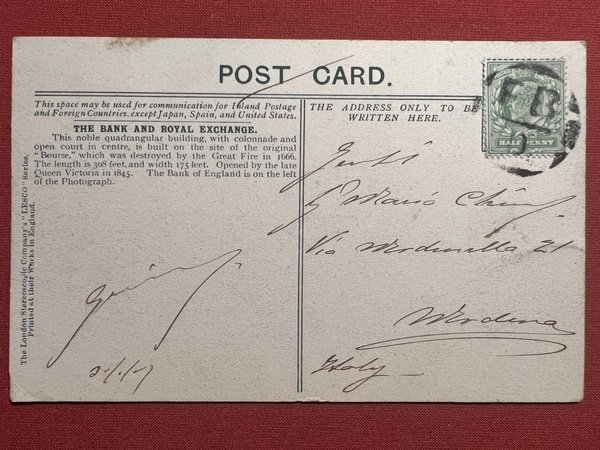 Cartolina - Inghilterra - London - The Bank and Royal …