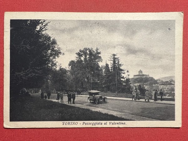 Cartolina - Torino - Passeggiata al Valentino - 1933