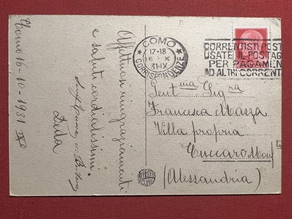 Cartolina - Como - Panorama - 1931