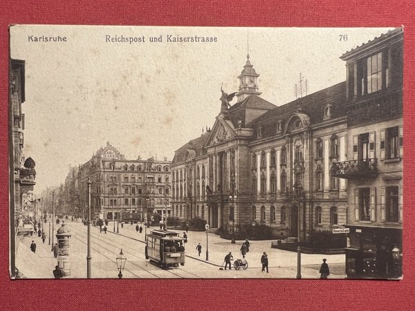 Cartolina - Germania - Karlsruhe - Reichspost und Kaiserstrasse - …