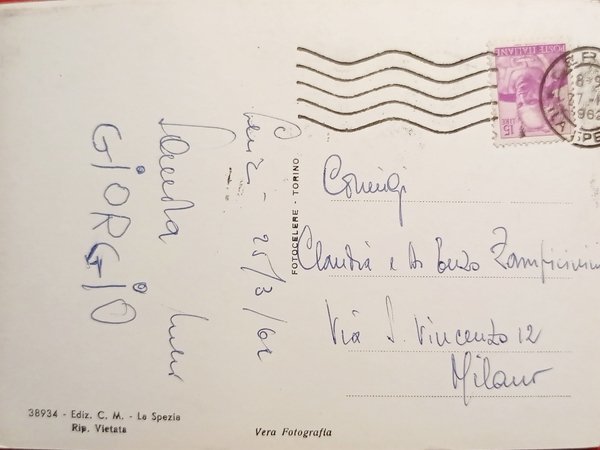 Cartolina - Golfo di La Spezia - Lerici - 1962