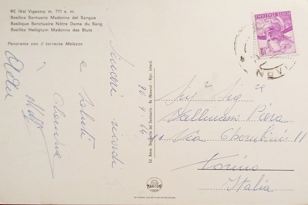 Cartolina - Re ( Val Vigezzo ) - Basilica Santuario …