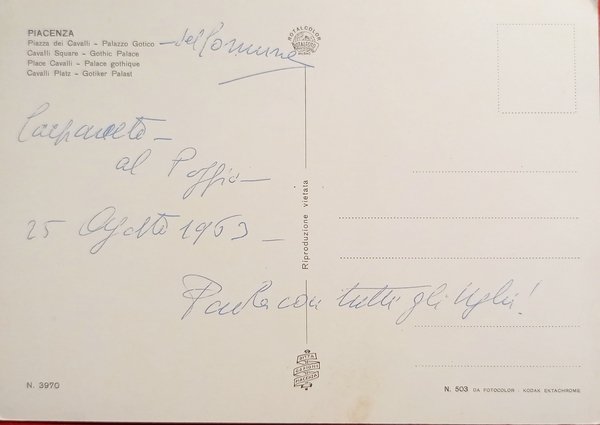 Cartolina - Piacenza - Piazza dei Cavalli - Palazzo Gotico … | Immagine Gallery 2