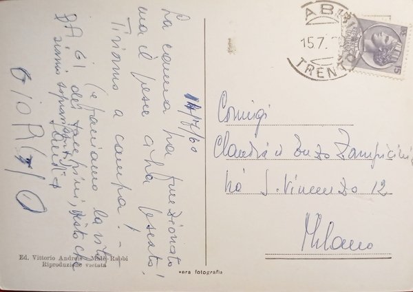 Cartolina - Rabbi-Bagni ( Trento ) - Lago inferiore di …