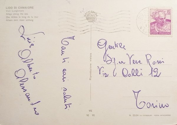 Cartolina - Lido di Camaiore - Viali Lungomare - 1950 …