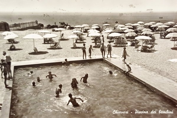 Cartolina - Chiavari - Piscina dei Bambini - 1965