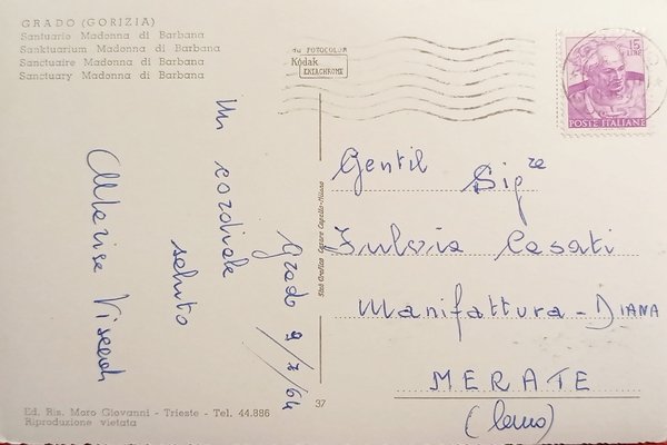 Cartolina - Grado ( Gorizia ) - Santuario Madonna di … | Immagine Gallery 2