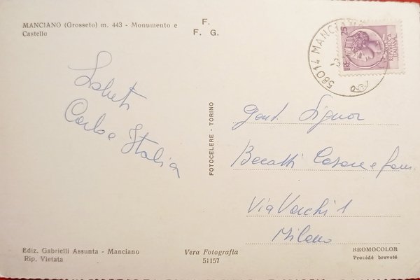 Cartolina - Manciano ( Grosseto ) - Monumento e Castello …