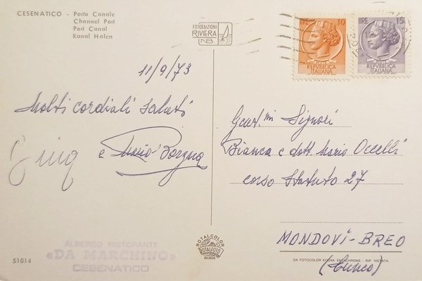 Cartolina - Cesenatico - Porto Canale - 1973