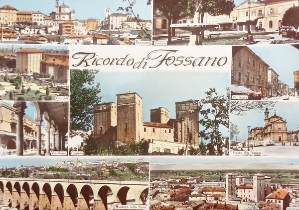 Cartolina - Ricordo di Fossano - Vedute diverse - 1961
