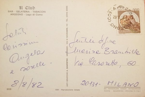 Cartolina - Saluti da Argegno - Lago di Como - …