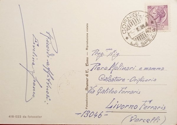 Cartolina - Saluti da Corniglia - Vedute diverse - 1975 …