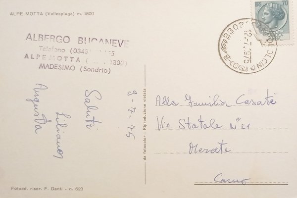 Cartolina - Alpe Motta ( Valle Spluga ) - Vedute …