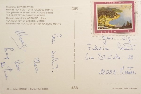 Cartolina - Panorama dell'Adriatico visto da La Suerte di Gabicce …