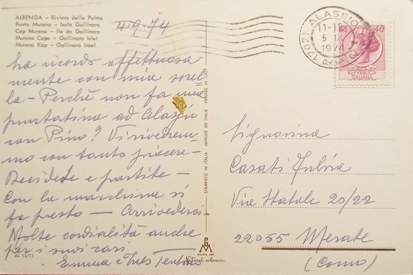 Cartolina - Albenga - Riviera delle Palme - Punta Murena …