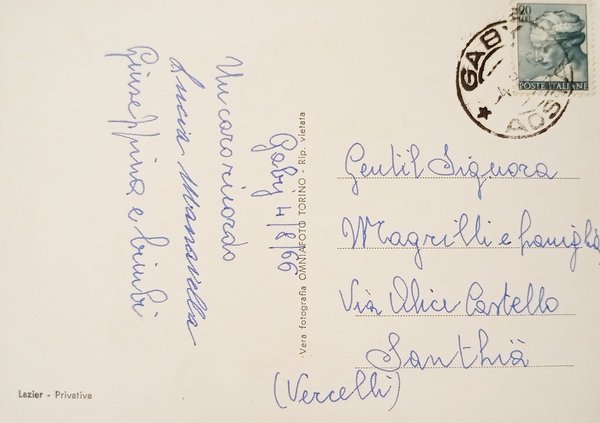 Cartolina - Gaby - Albergo Regina - 1966