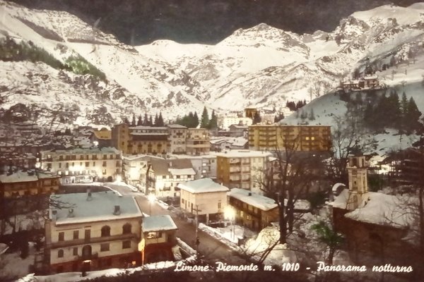 Cartolina - Limone Piemonte - Panorama Notturno - 1965