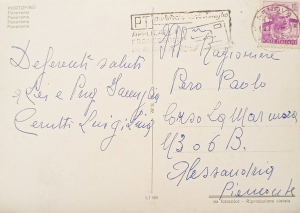 Cartolina - Portofino - Panorama - 1962