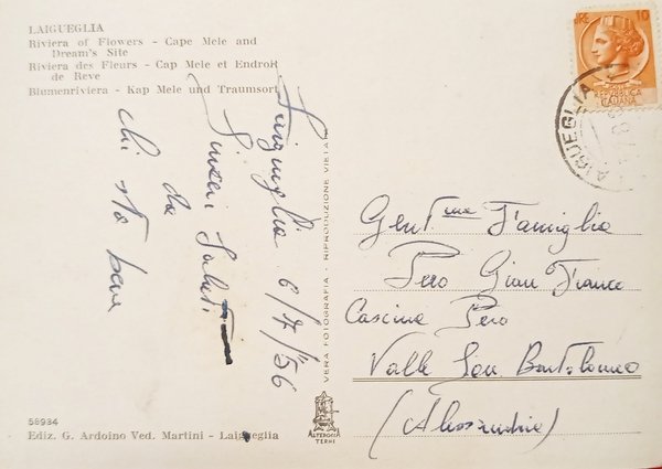 Cartolina - Laigueglia - Capo Mele e Sito di Sogno …