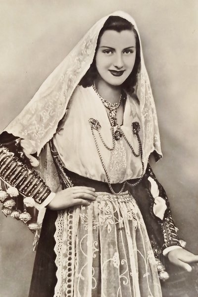 Cartolina - Costumi Sardi - Meana - 1953