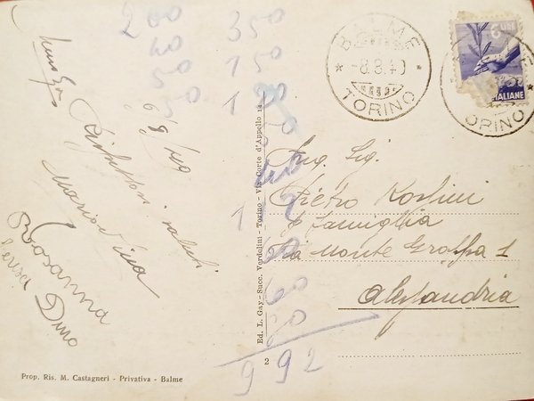 Cartolina - Costumi di Balme ( Torino ) - 1940