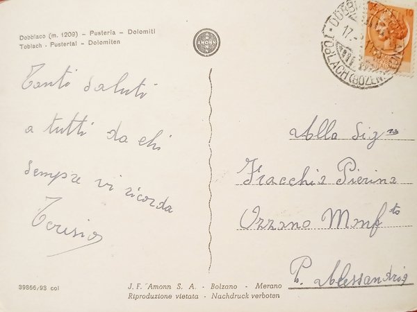 Cartolina - Dobbiaco - Pusteria - Dolomiti - 1955