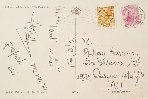 Cartolina - Casei Gerola - Via Mazzini - 195