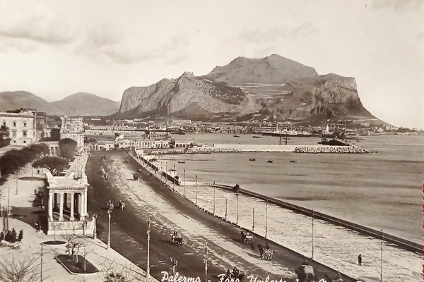 Cartolina - Palermo - Foro Umberto I e Monte Pellegrino …