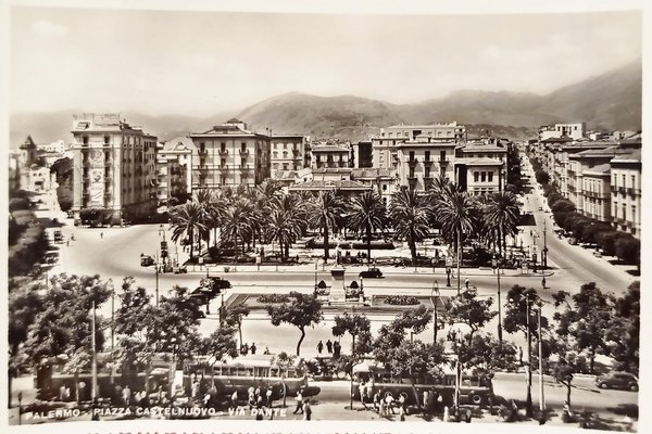 Cartolina - Palermo - Piazza Castelnuovo - Via Dante - …